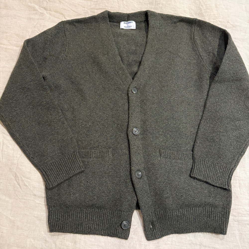 Old Navy Sweater Cardigan, Medium, Forest Green Heather